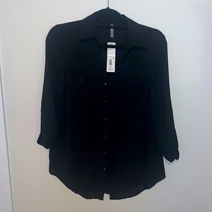 Black button-up blouse